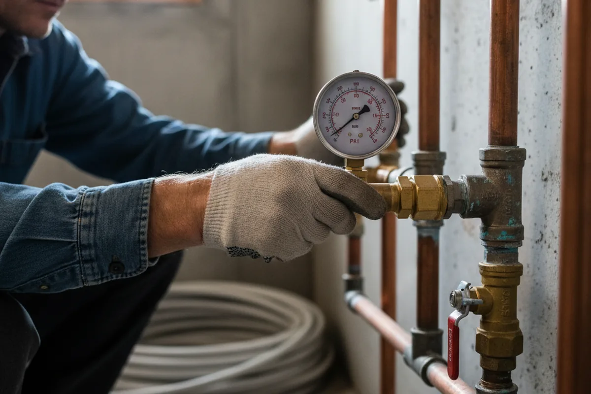 Pressure testing a repaired line during Water Line Repair in Lanesborough